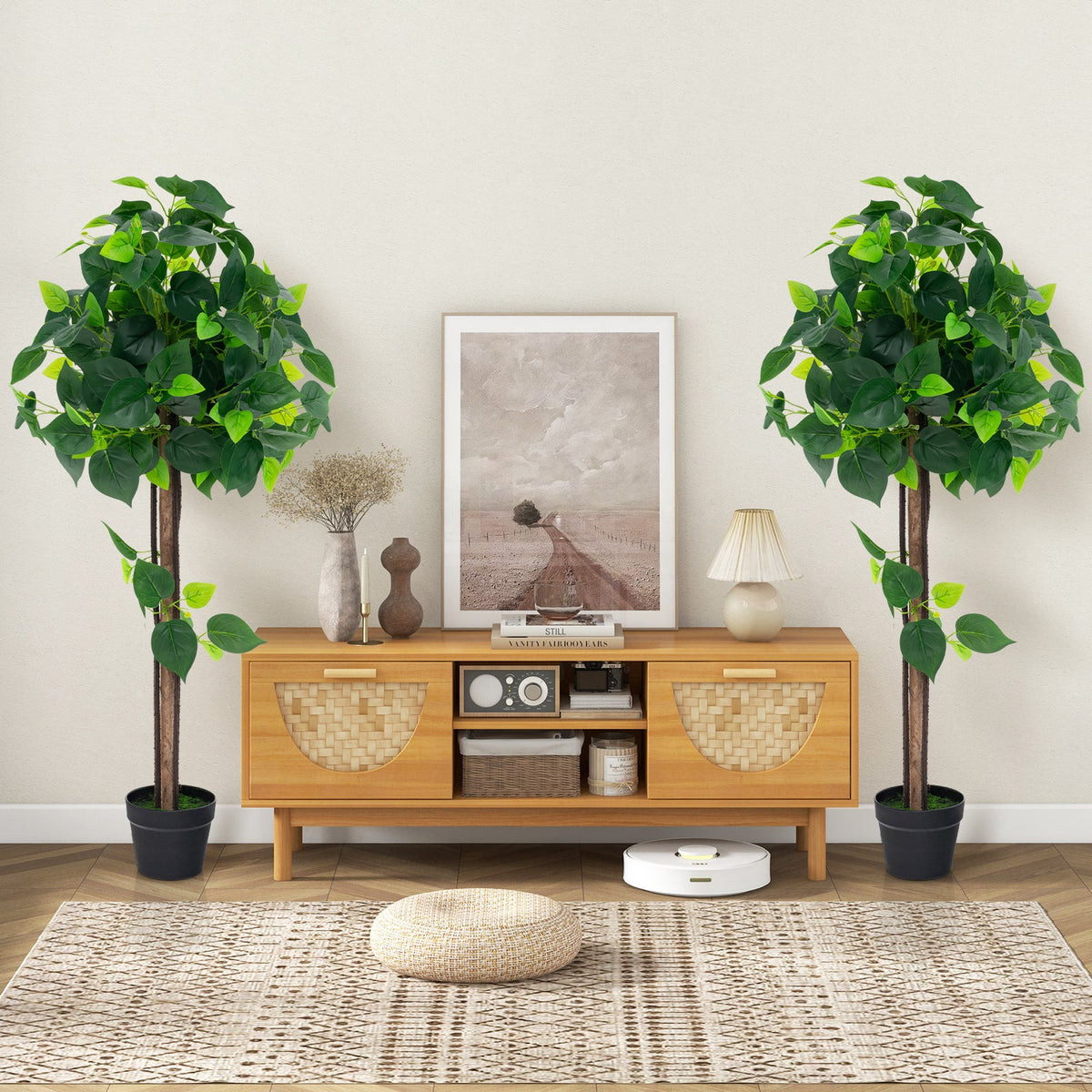 Faux Hydrangea Tree, 45" – Real Wood Trunk
