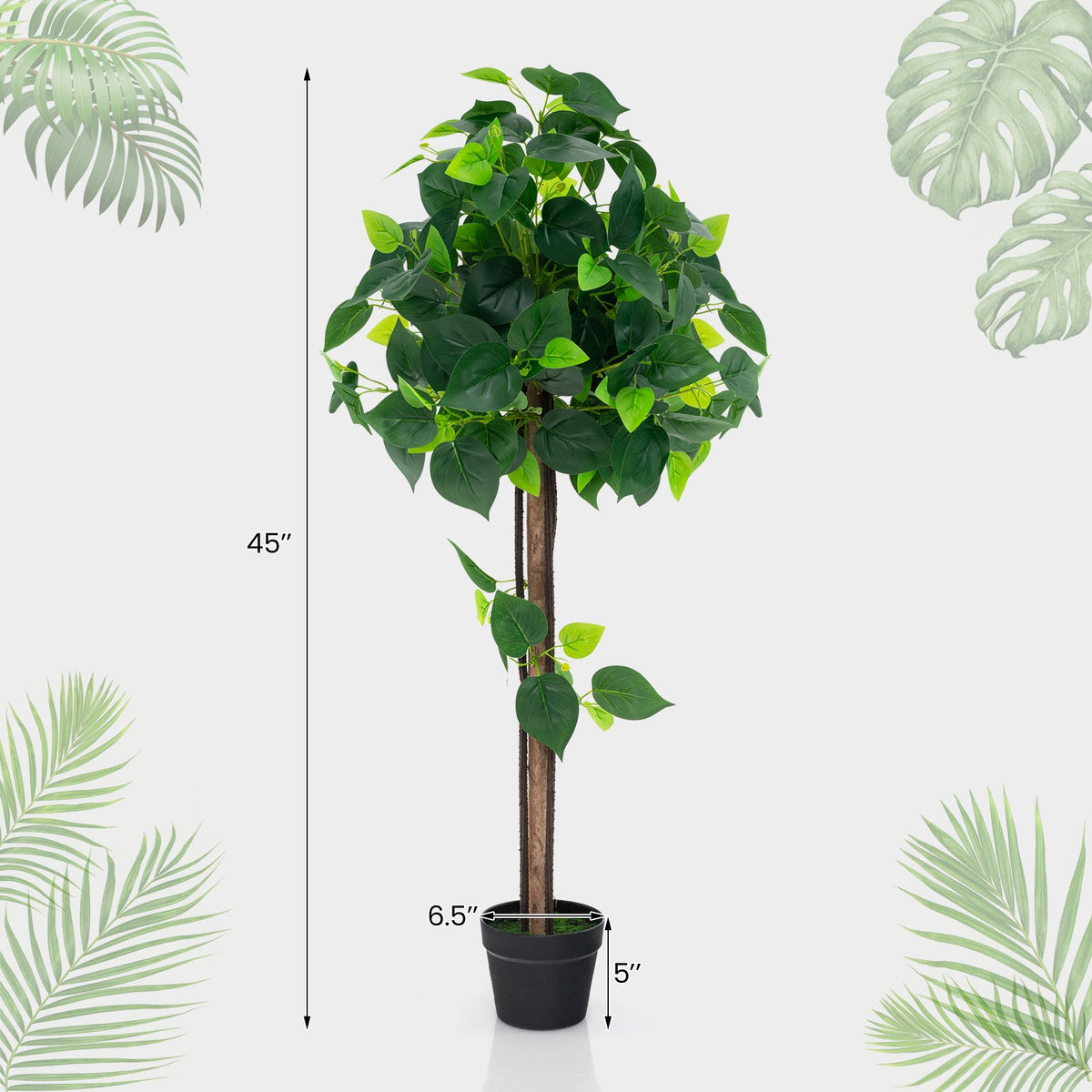 Faux Hydrangea Tree, 45" – Real Wood Trunk