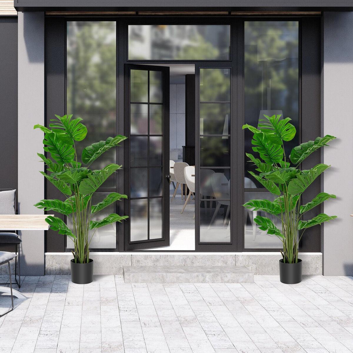 Faux Monstera Trees, 5 FT – Set of 2