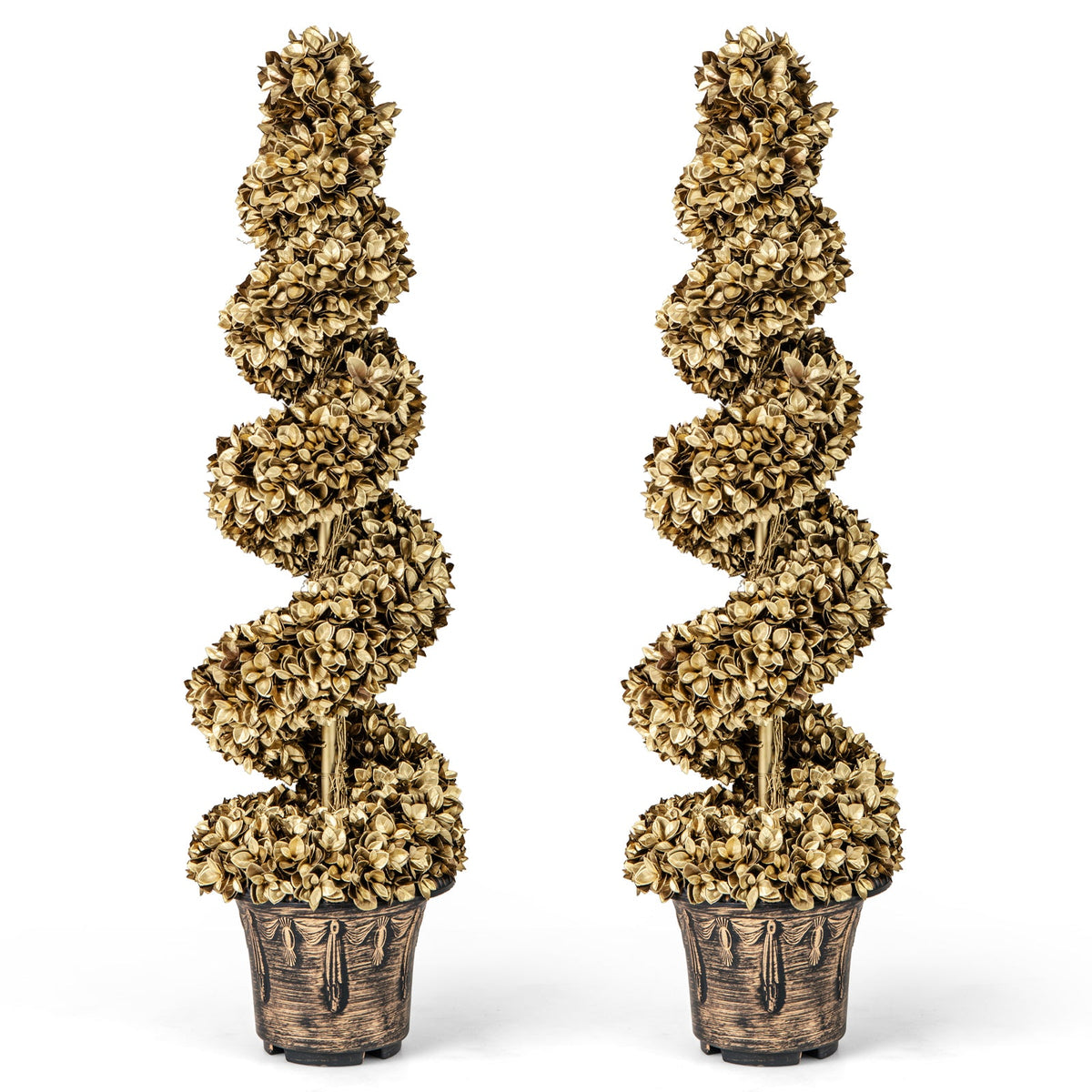 Faux Spiral Topiary Trees, 4 FT – Set of 2