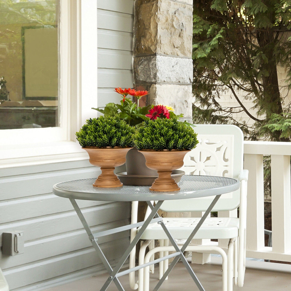 Faux Boxwood Topiary Trees – Set of 4