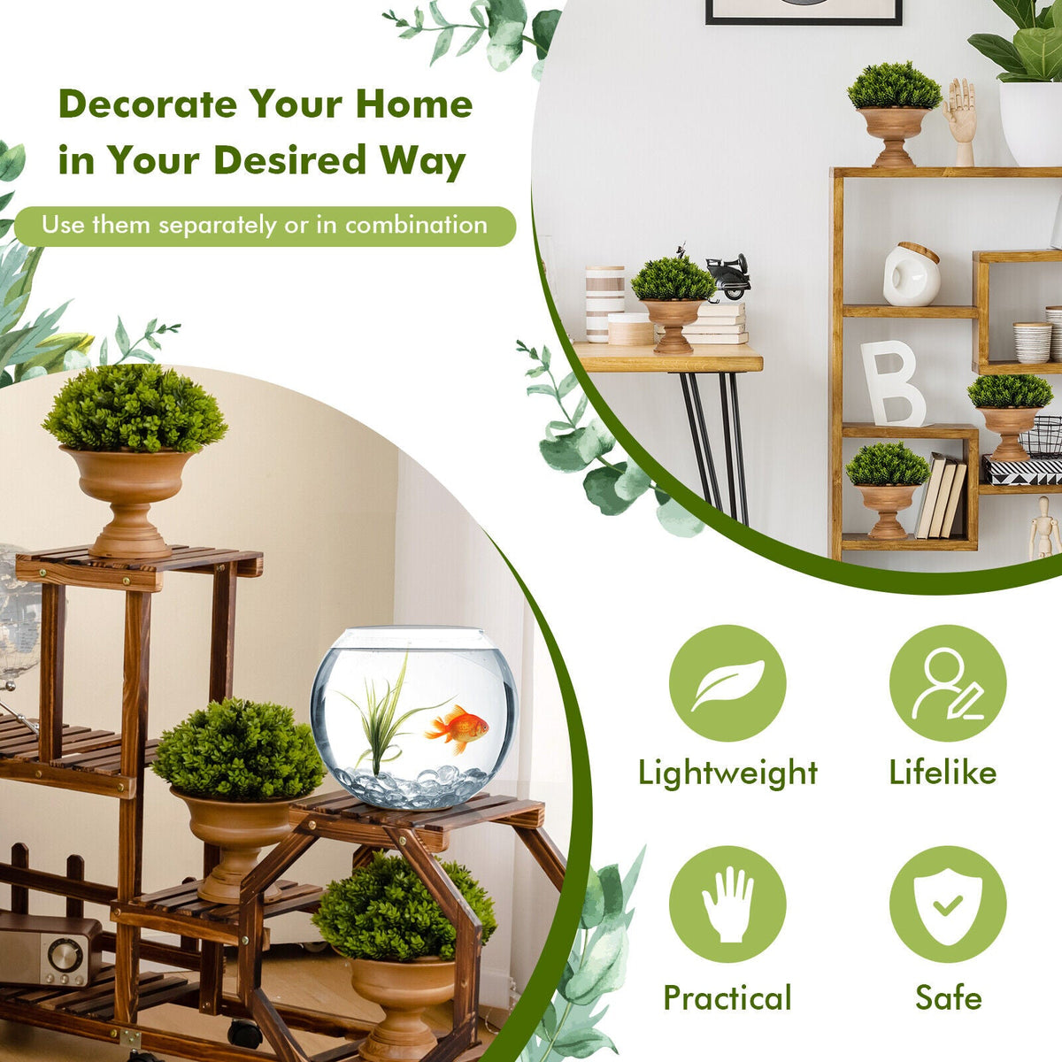 Faux Boxwood Topiary Trees – Set of 4