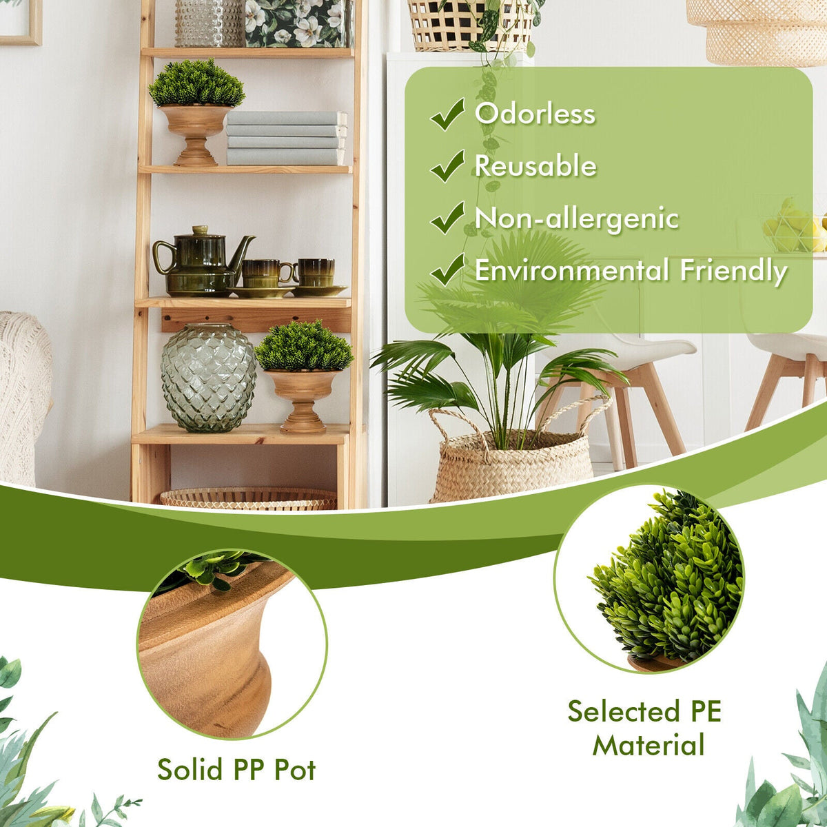 Faux Boxwood Topiary Trees – Set of 4