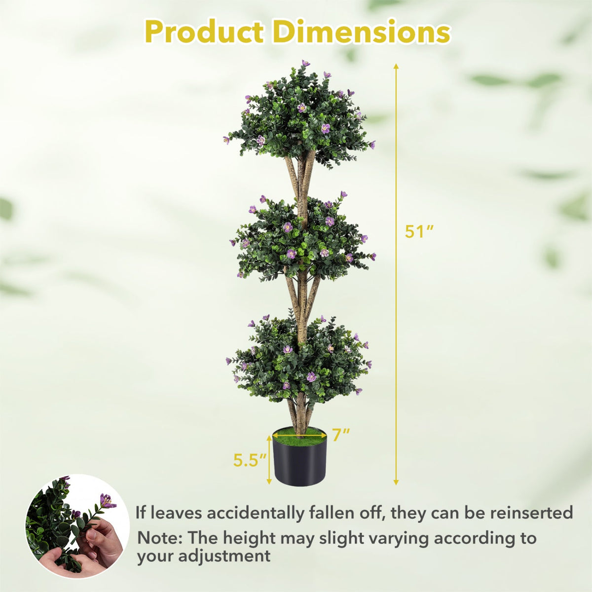 Faux Boxwood Topiary Trees, 51" – Triple Ball Set of 2