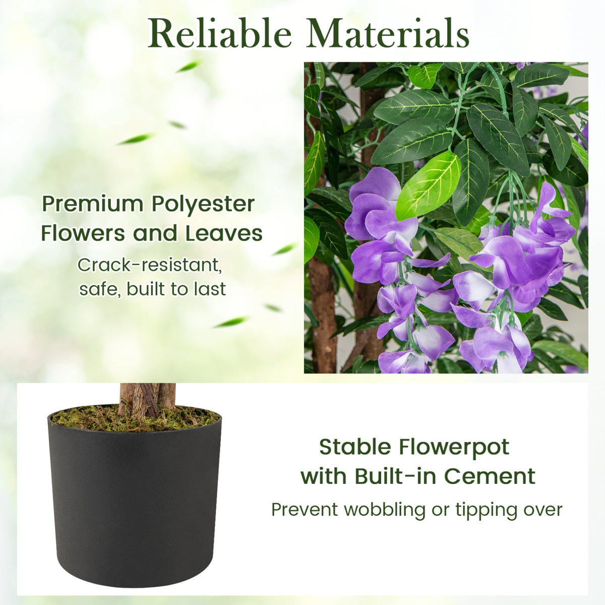 Faux Wisteria Trees, 5.5 FT – Set of 2