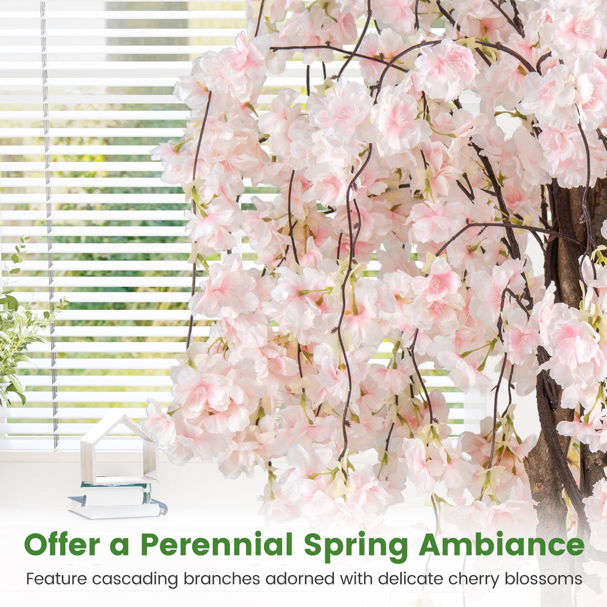 Faux Cherry Blossom Trees, 5.5 FT – Set of 2, Pink & White Blooms