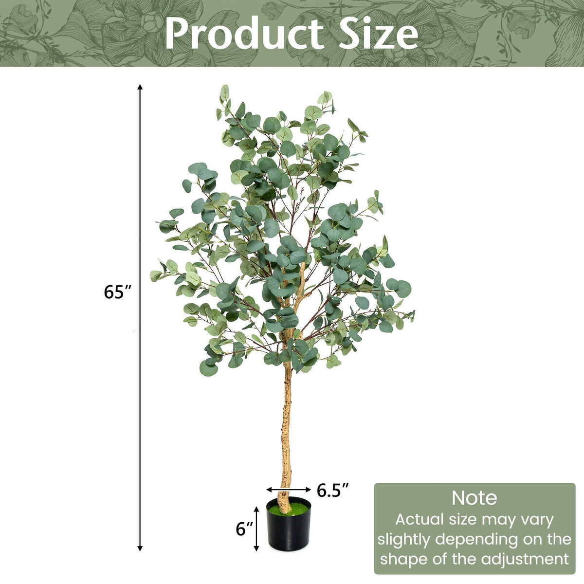 Faux Eucalyptus Tree, 5.5 FT – Silver Dollar Leaves