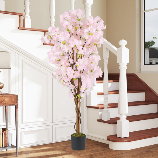 Faux Cherry Blossom Tree, 5 FT – Pink Blooms