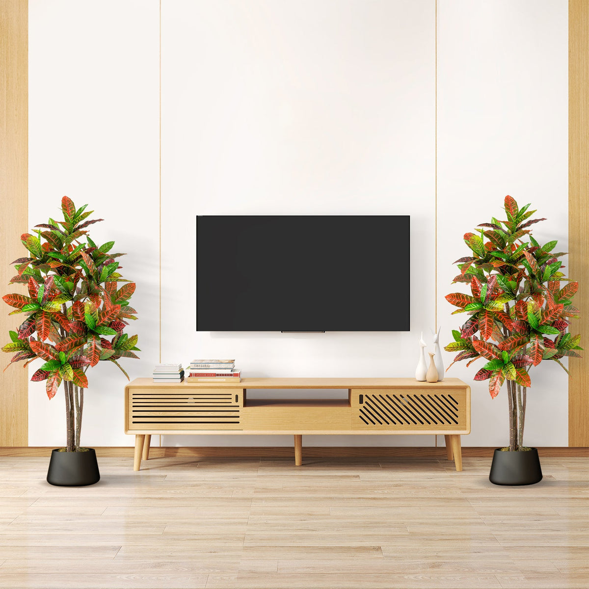 Faux Gradient Croton Plant, 5 FT – Nursery Pot