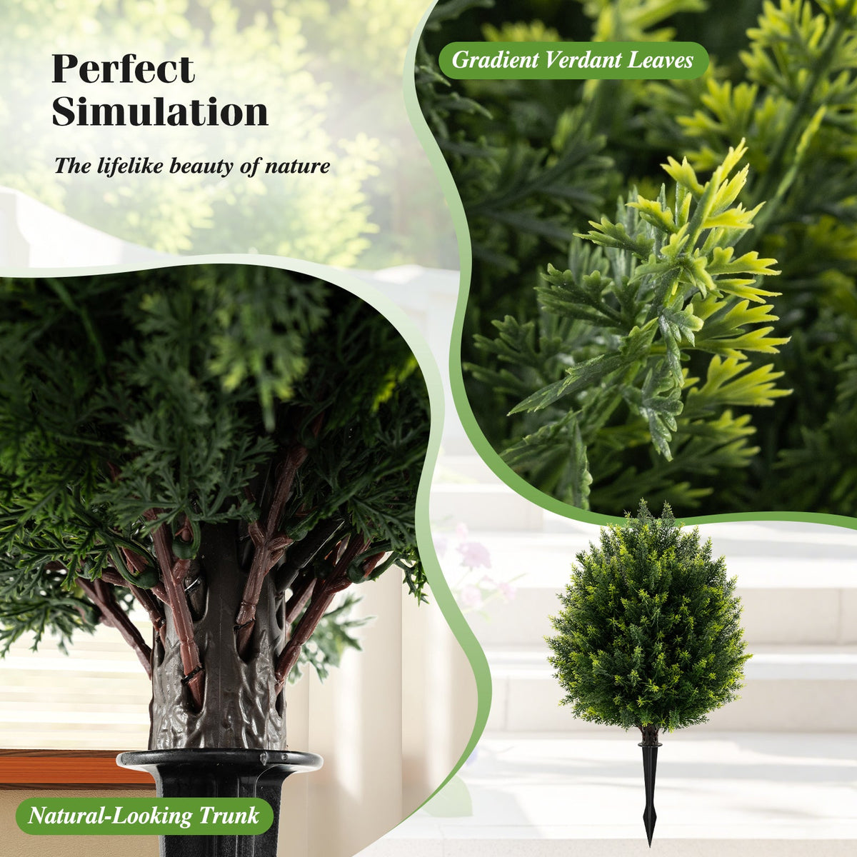 Faux Cypress Topiary Ball Tree, 24"