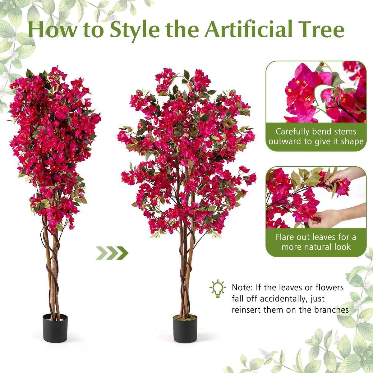 Faux Bougainvillea Tree, 6 FT