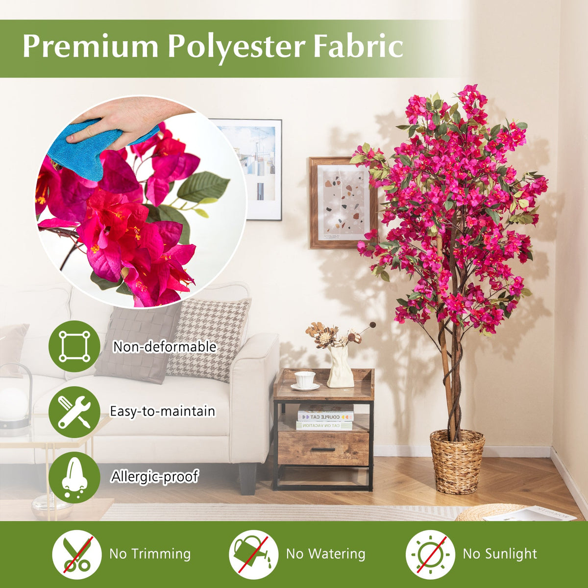 Faux Bougainvillea Tree, 6 FT