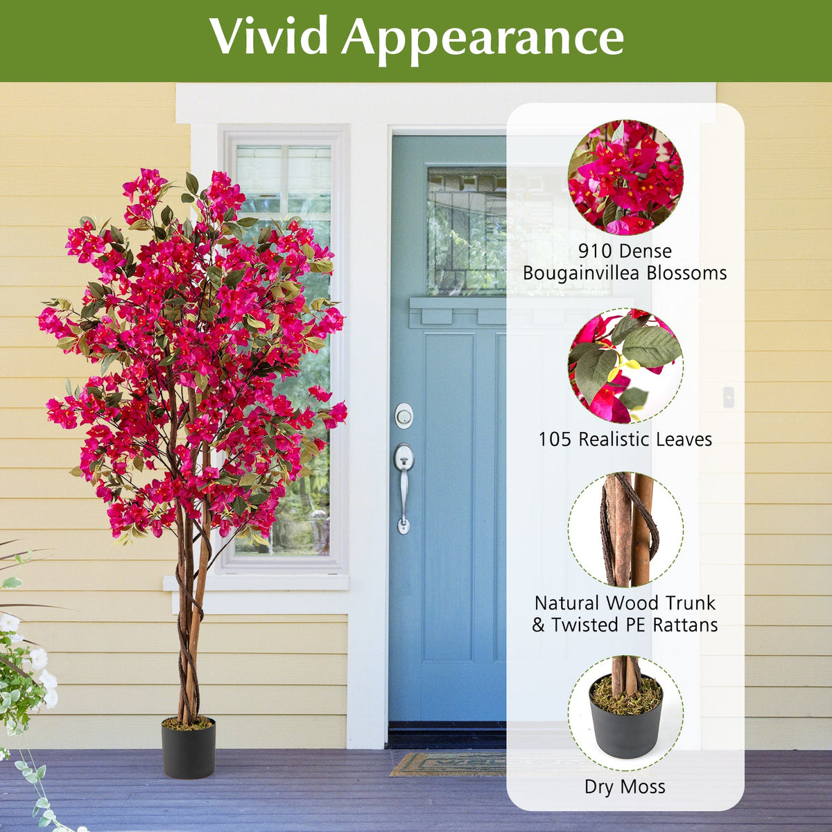 Faux Bougainvillea Tree, 6 FT