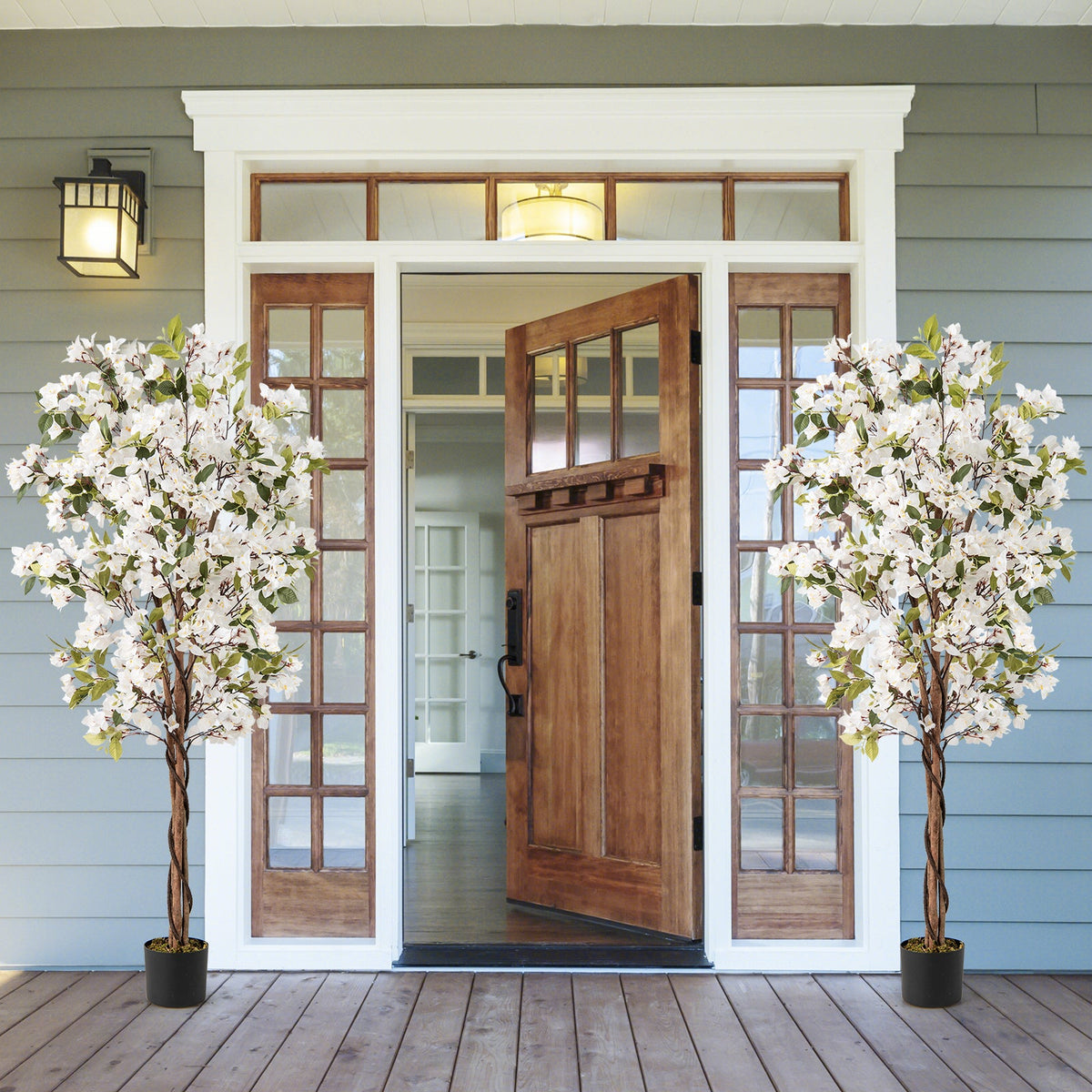Faux Bougainvillea Tree, 6 FT – White Blooms