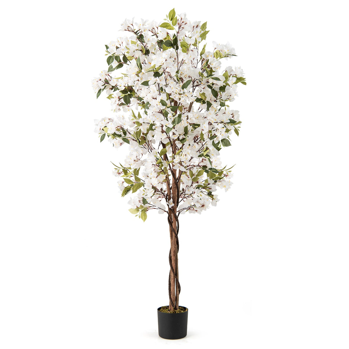 Faux Bougainvillea Tree, 6 FT – White Blooms