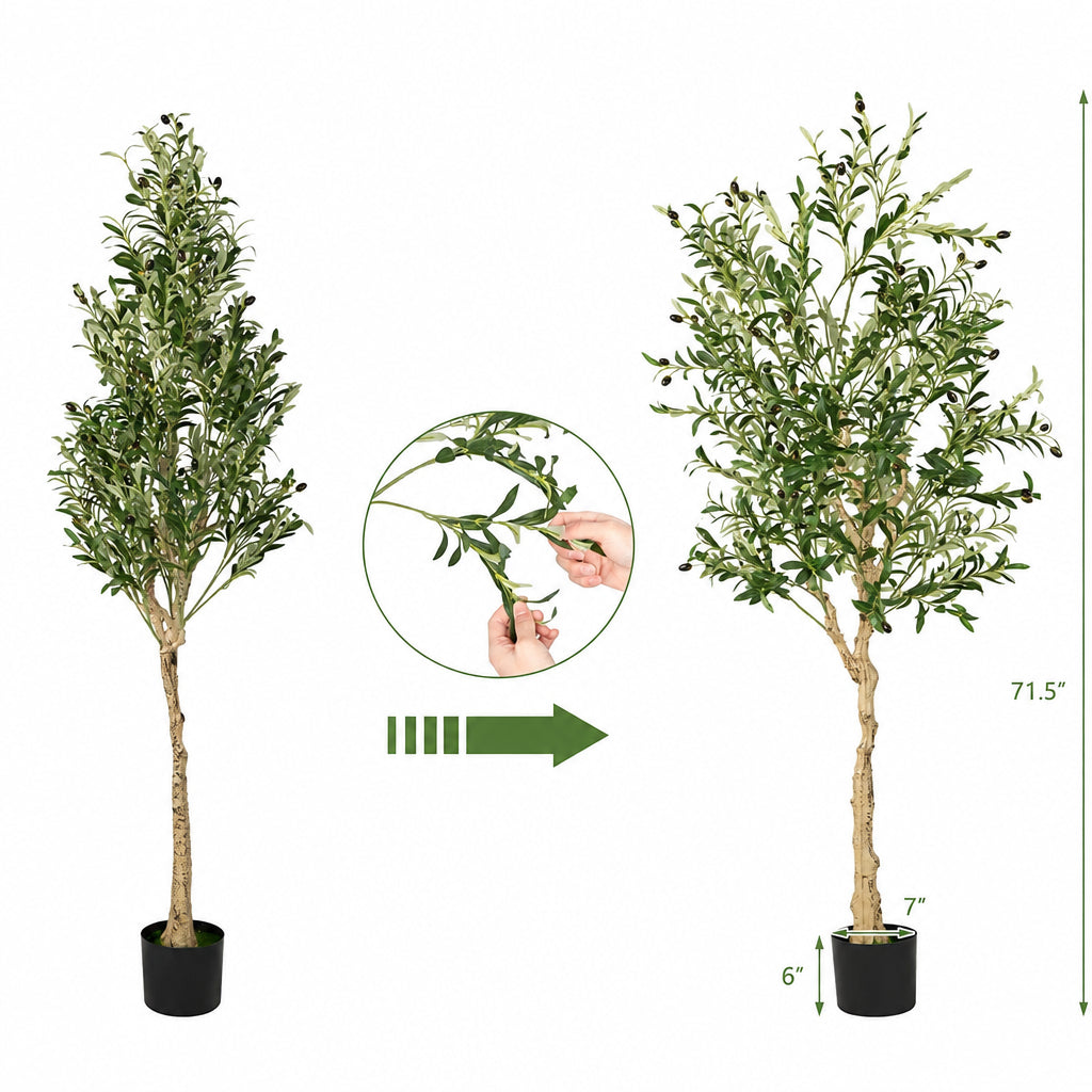 Faux Olive Tree, 6 FT – Cement Pot
