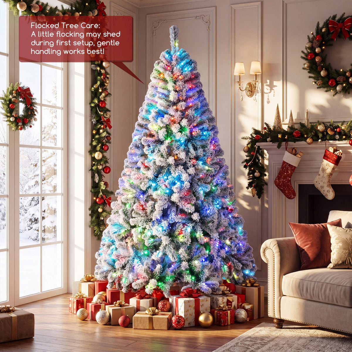 Smart Pencil Christmas Tree, 6 FT – RGB Lights & Music Sync