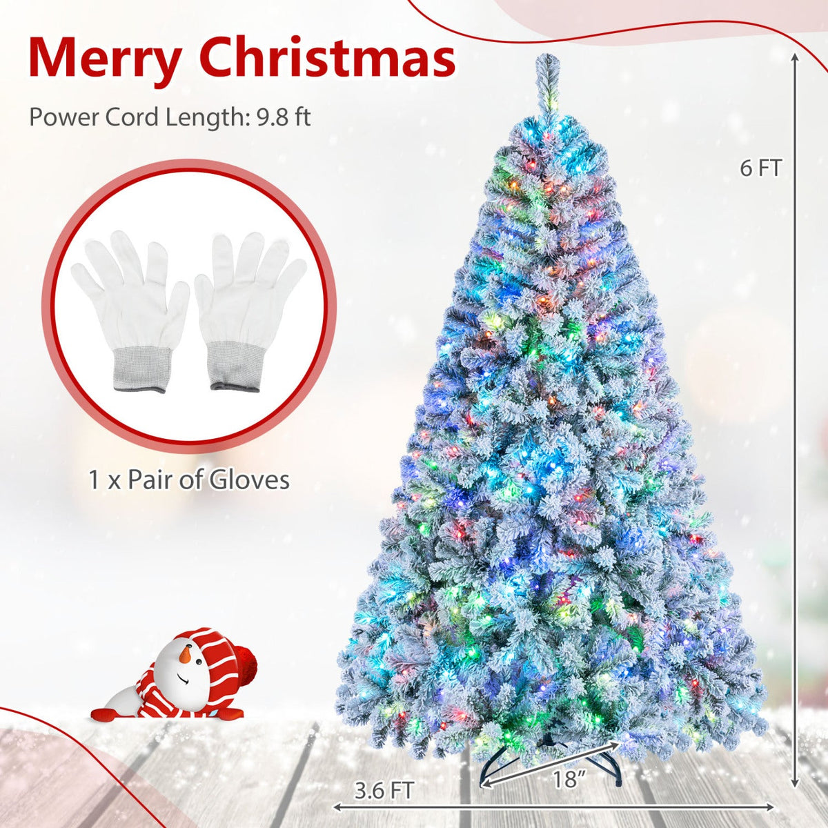 Smart Pencil Christmas Tree, 6 FT – RGB Lights & Music Sync