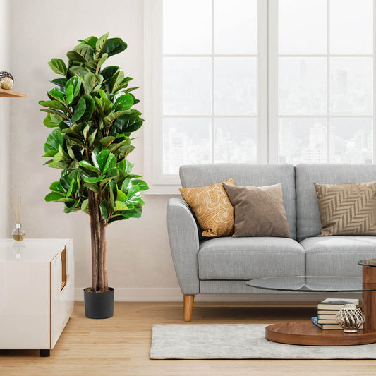 Faux Fiddle Leaf Fig Tree, 5 FT – Decorative Planter