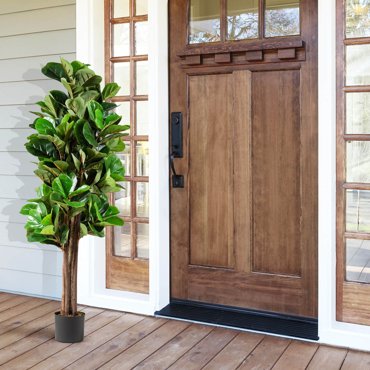 Faux Fiddle Leaf Fig Tree, 5 FT – Decorative Planter