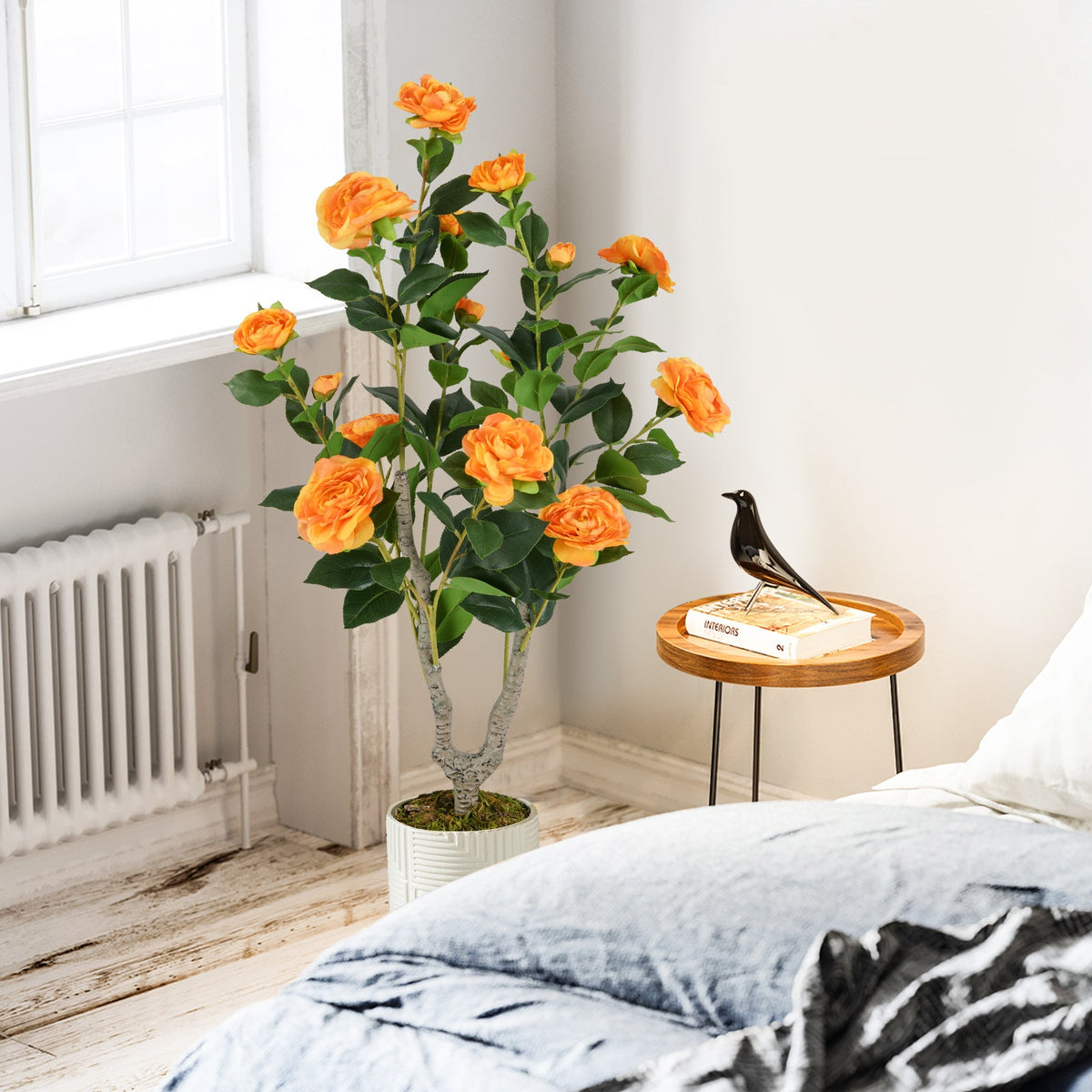 36" Artificial Camellia Tree with Blooms – Set of 2