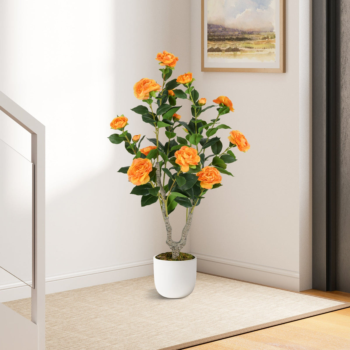 36" Artificial Camellia Tree with Blooms – Set of 2