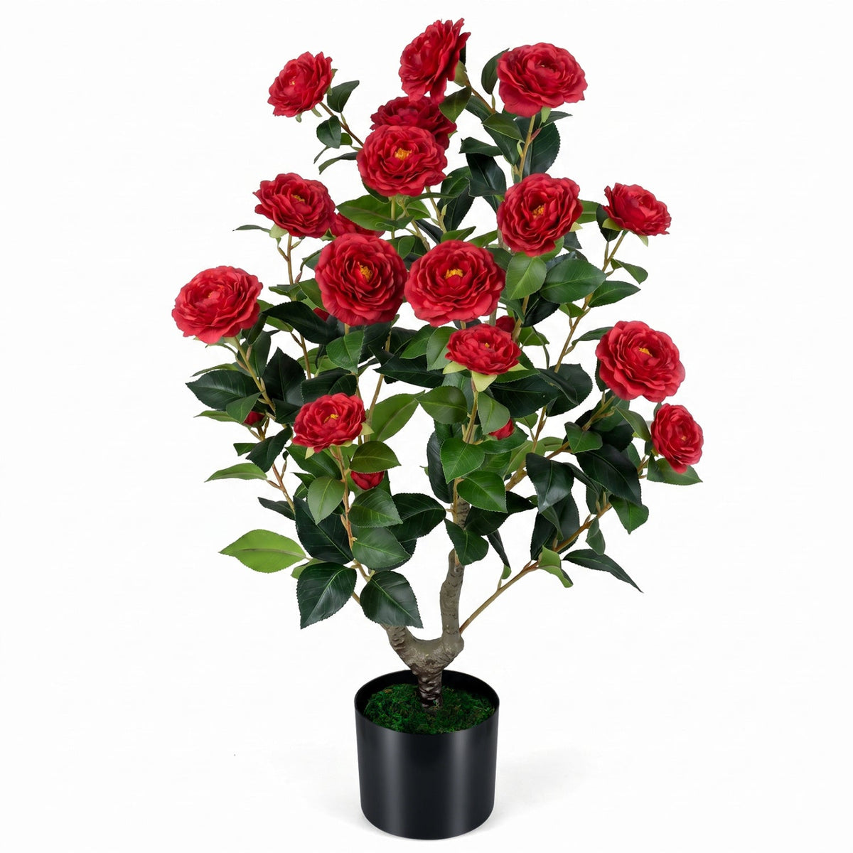 Faux Camellia Tree, 35.5" – Cement Pot