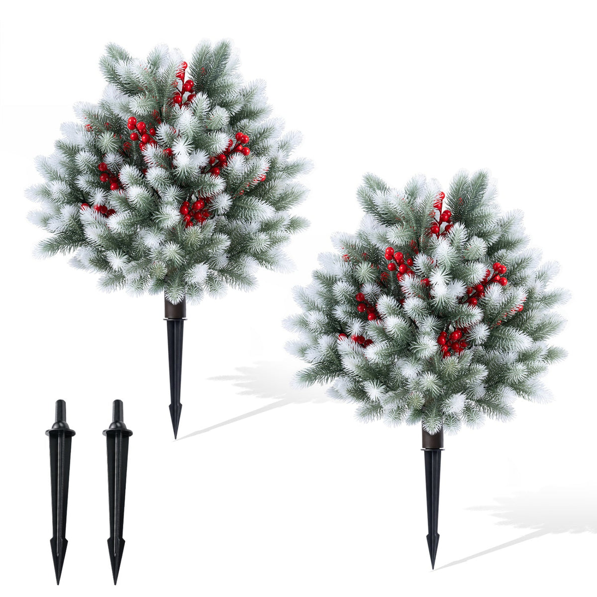 Faux Cedar Topiary Trees – Set of 2