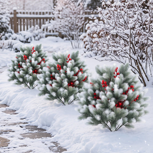 Faux Cedar Topiary Trees – Set of 2