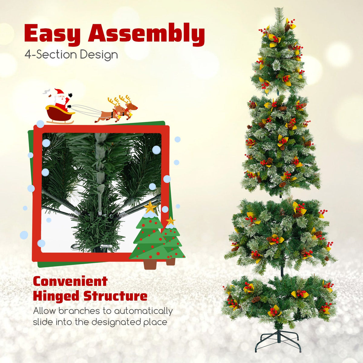 Pre-Lit Artificial Christmas Tree – 9FT