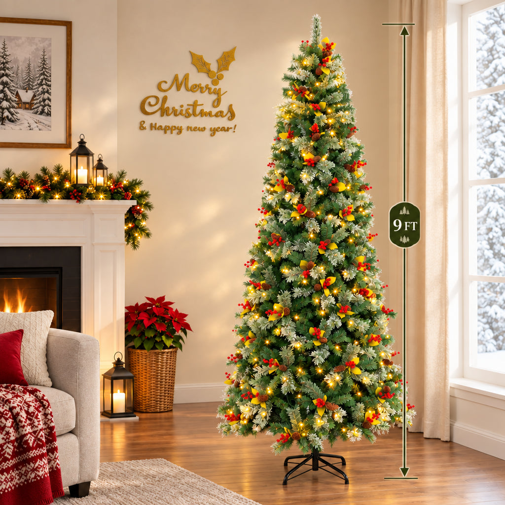 Pre-Lit Artificial Christmas Tree – 9FT