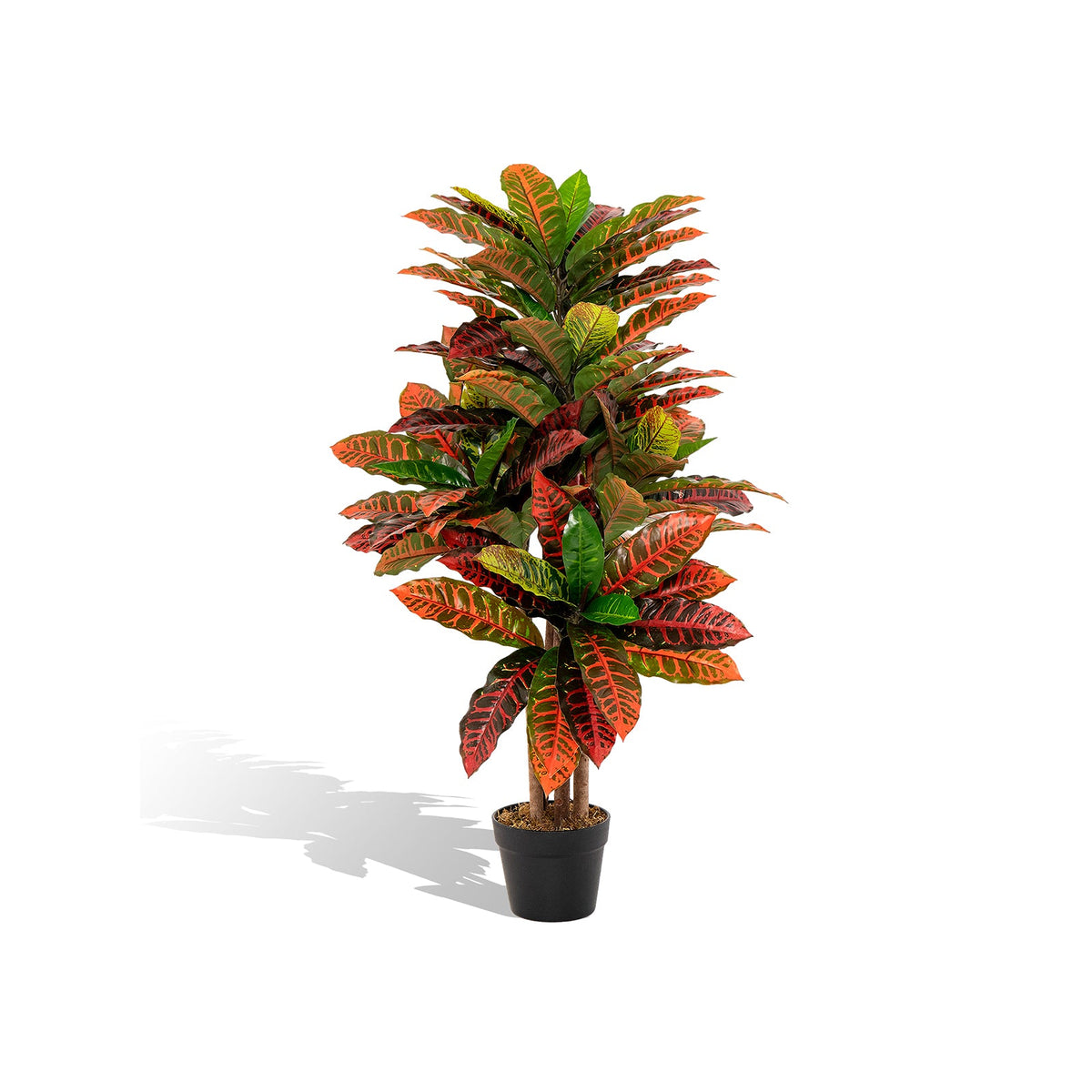 Faux Variegated Croton Palm Tree, 40" – Potted