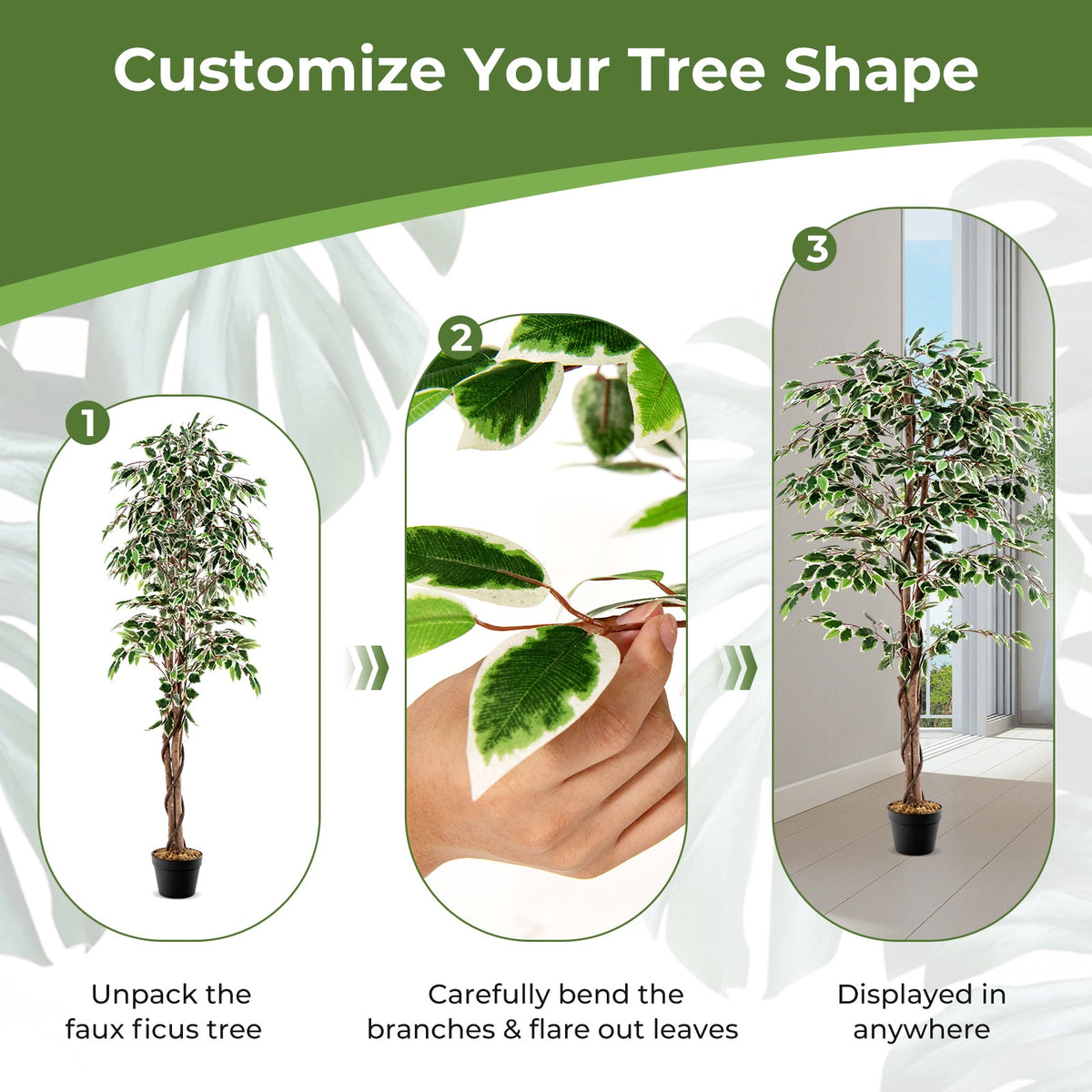 Faux Ficus Tree, 63" – Nursery Pot with Dried Moss