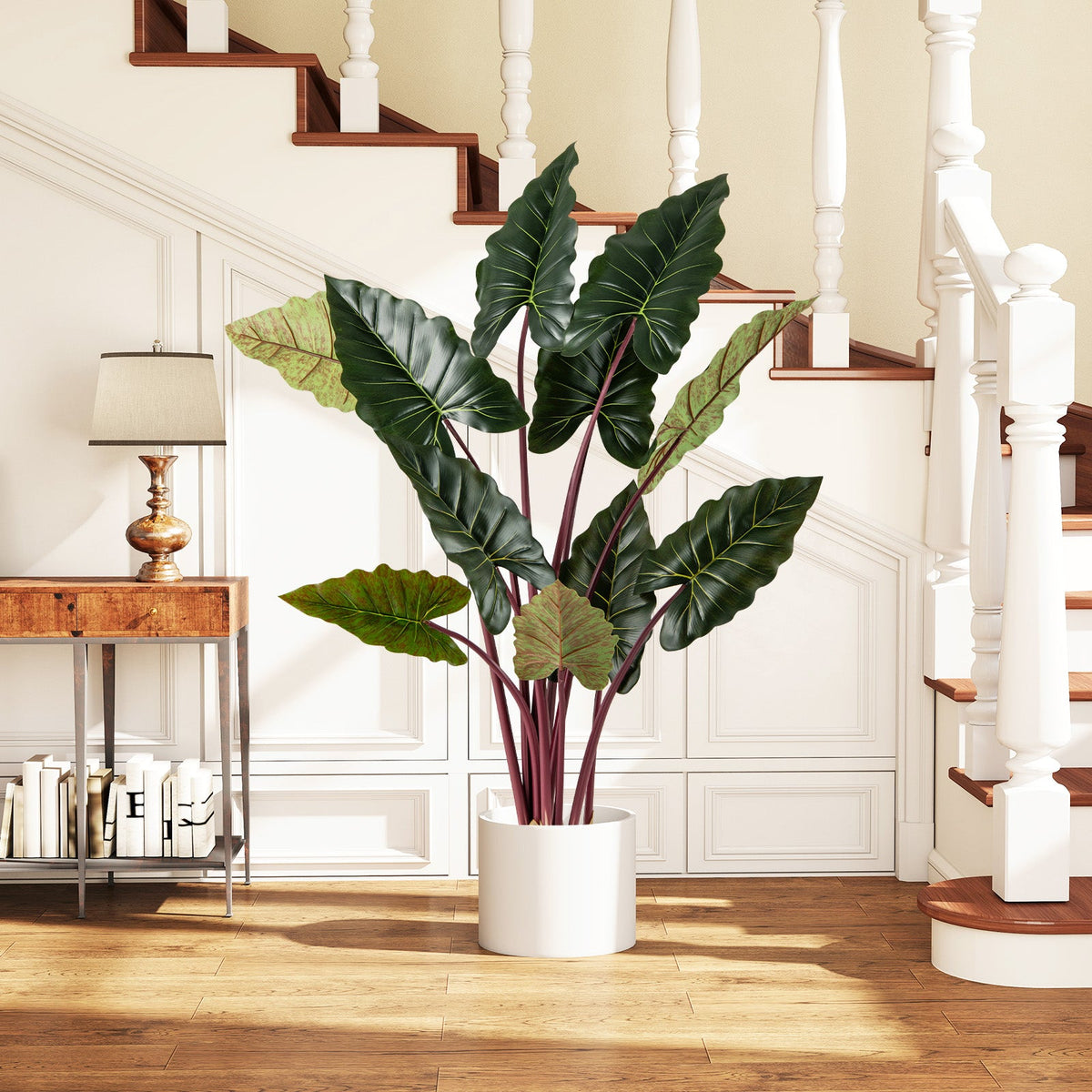 Faux Rainbow Taro Tree, 63"