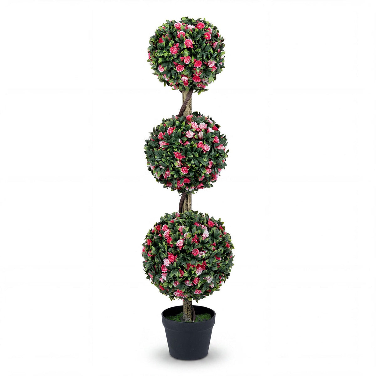 Faux Rose Topiary Tree, 43.5" – Triple Ball