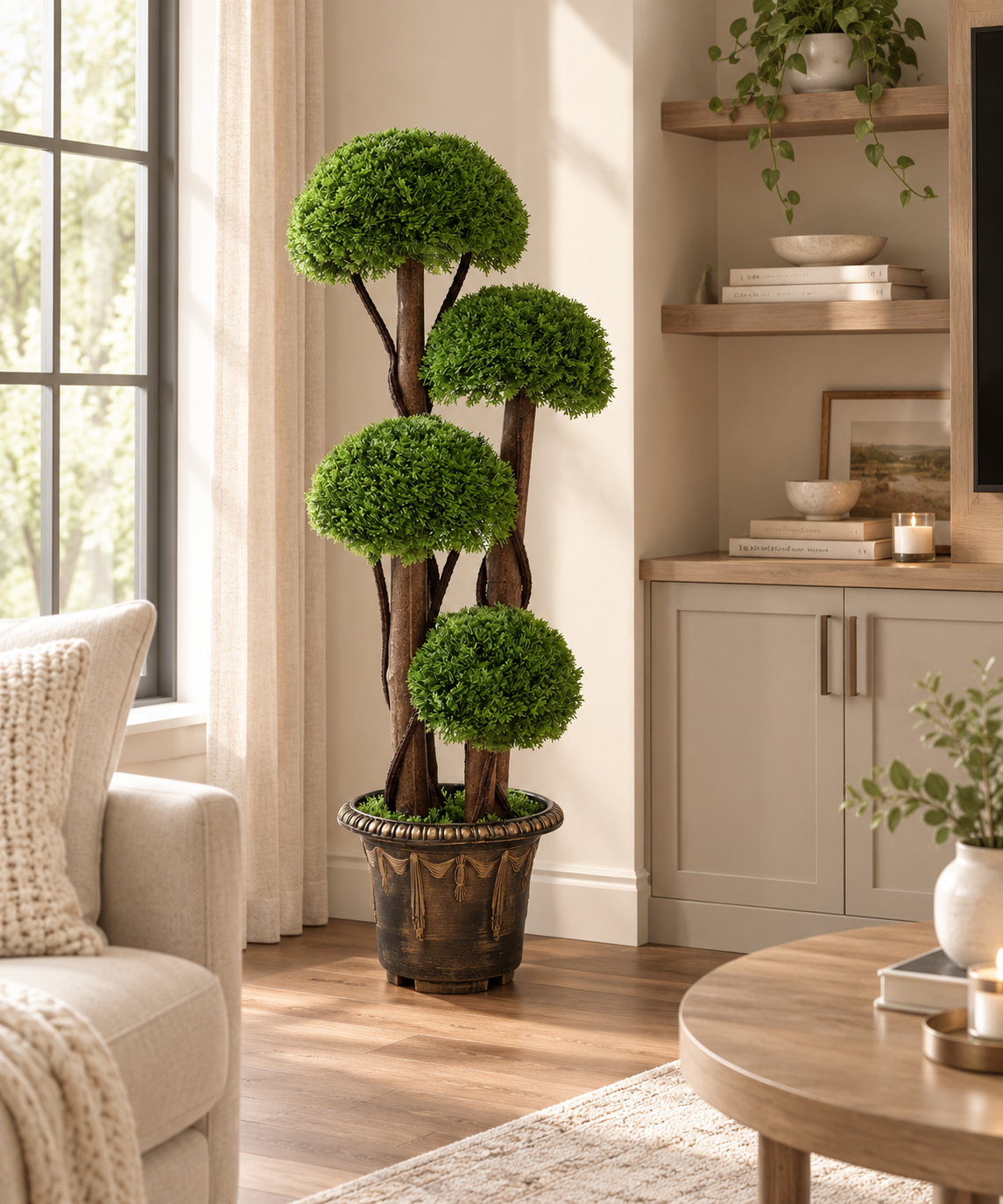Faux Cypress Topiary Tree, 3 FT