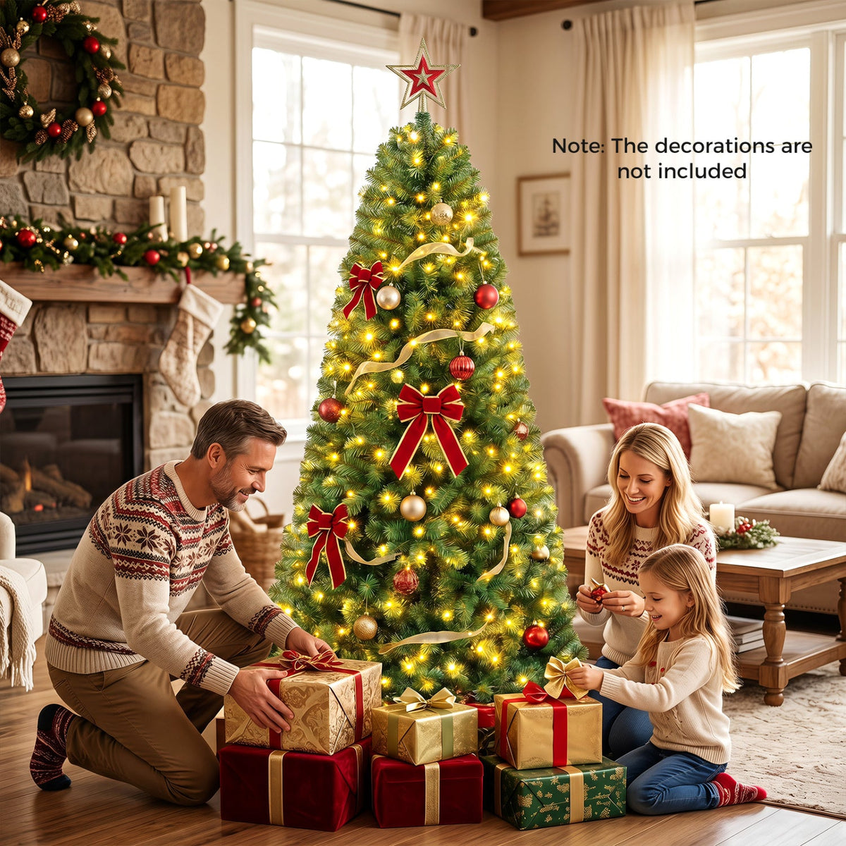 Pre-Lit Artificial Christmas Tree, 6–8 FT – Remote Control
