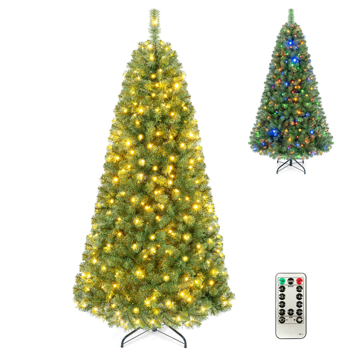 Pre-Lit Artificial Christmas Tree, 6–8 FT – Remote Control