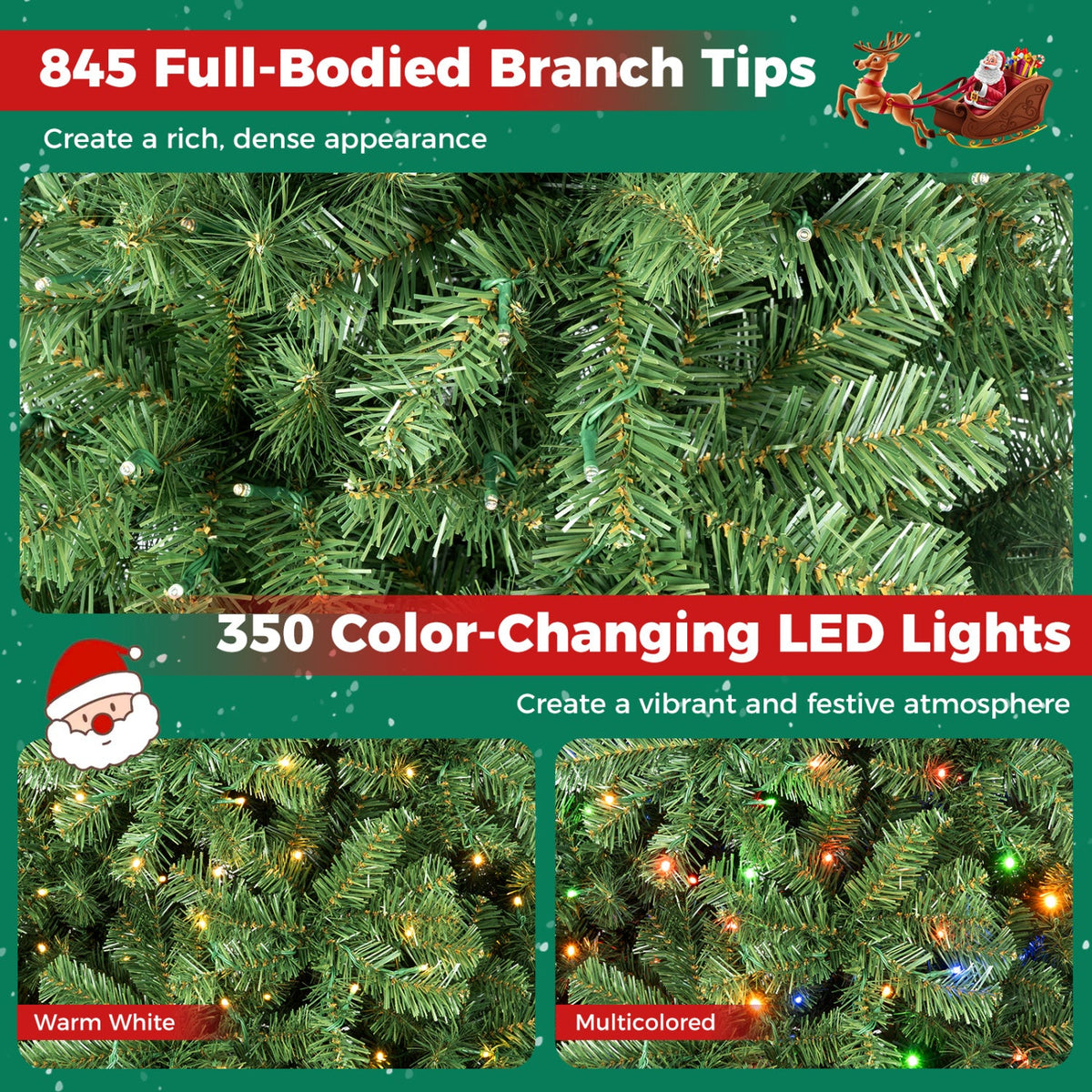 Pre-Lit Artificial Christmas Tree, 6–8 FT – Remote Control