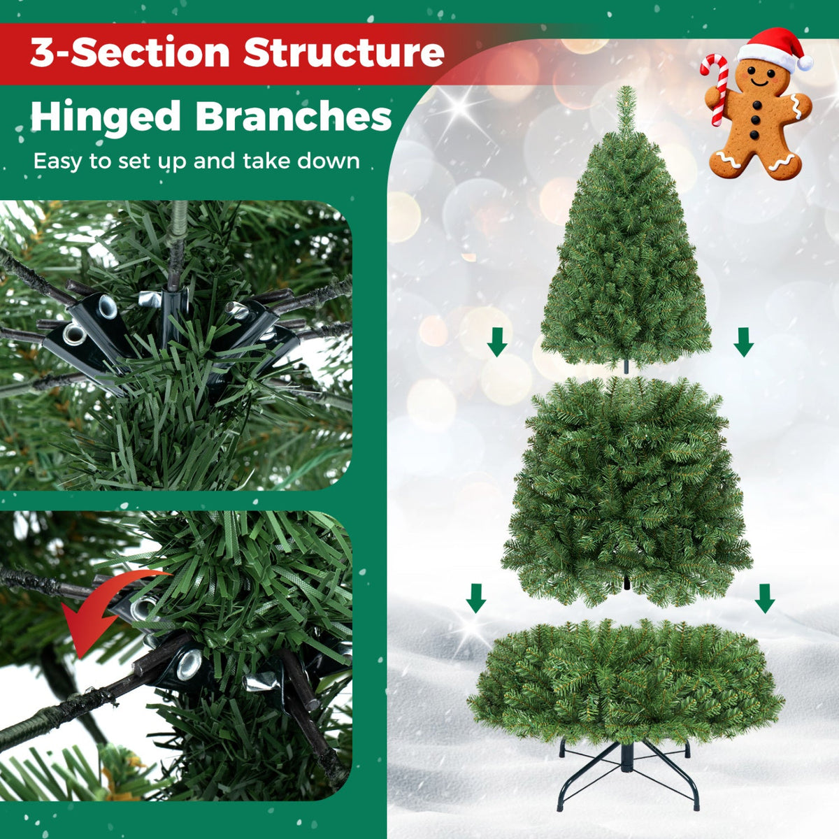 Pre-Lit Artificial Christmas Tree, 6–8 FT – Remote Control