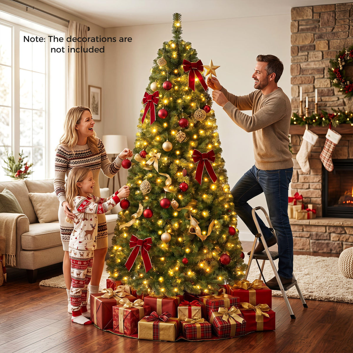 Pre-Lit Artificial Christmas Tree, 6–8 FT – Remote Control