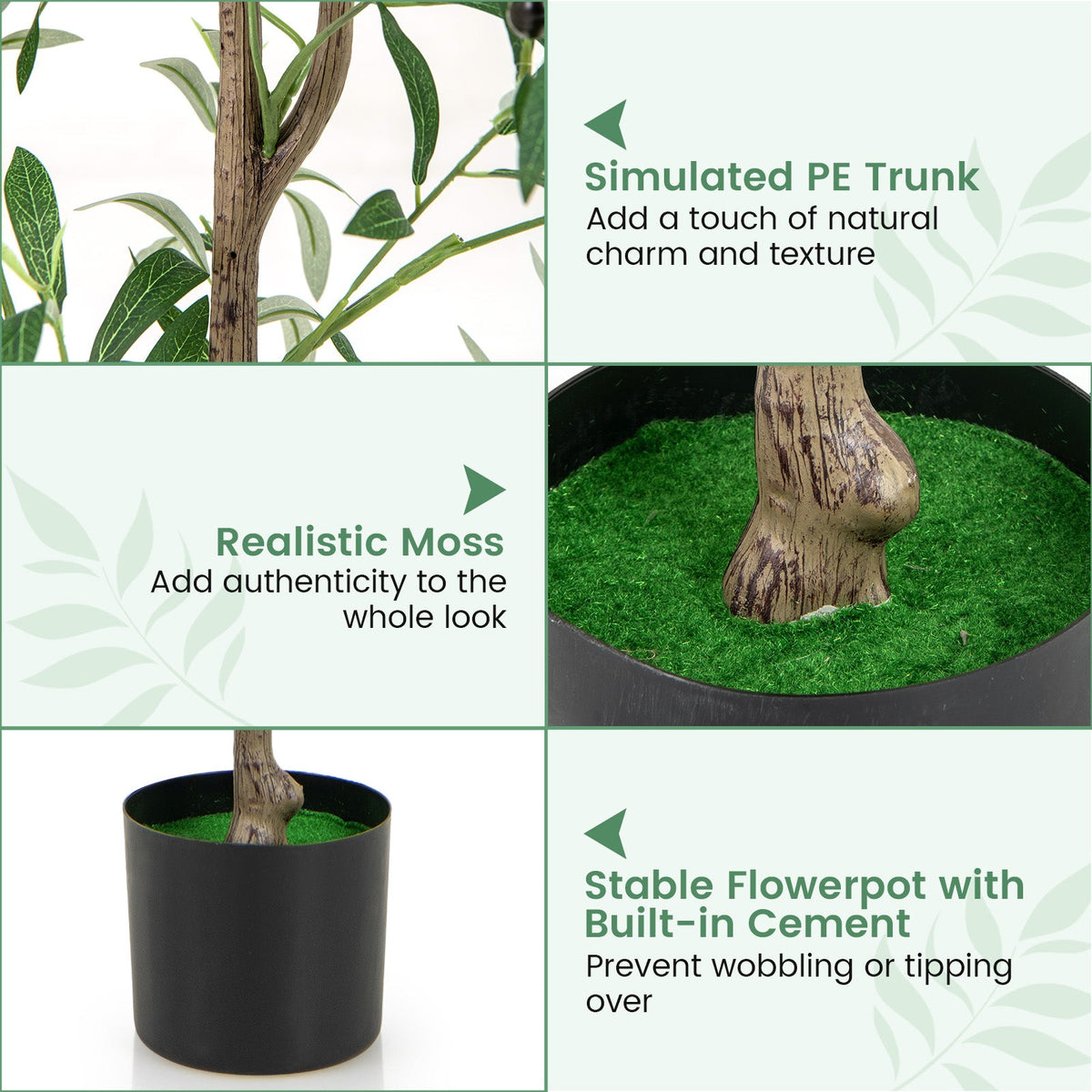 Faux Olive Trees, 4.5 FT – Set of 2
