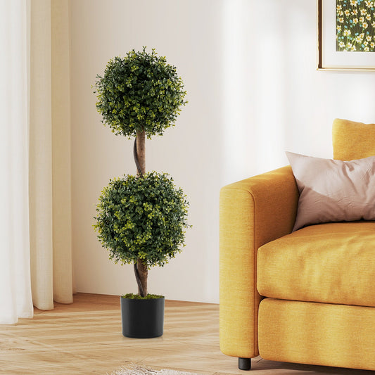 Faux Double-Ball Topiary Trees – Set of 2