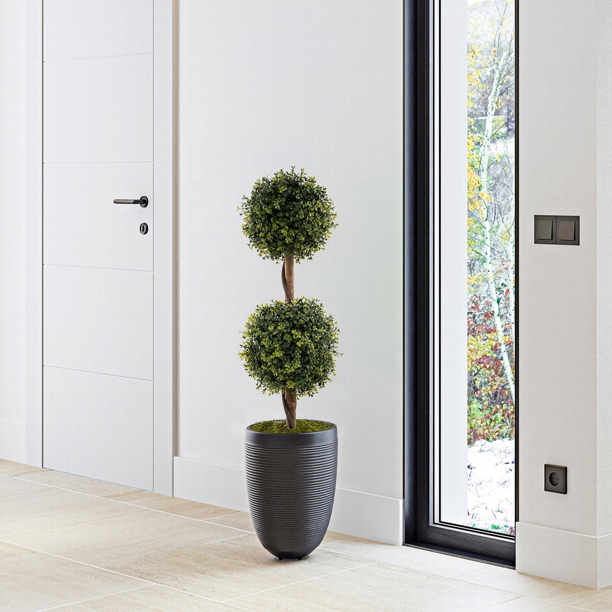 Faux Double-Ball Topiary Trees – Set of 2