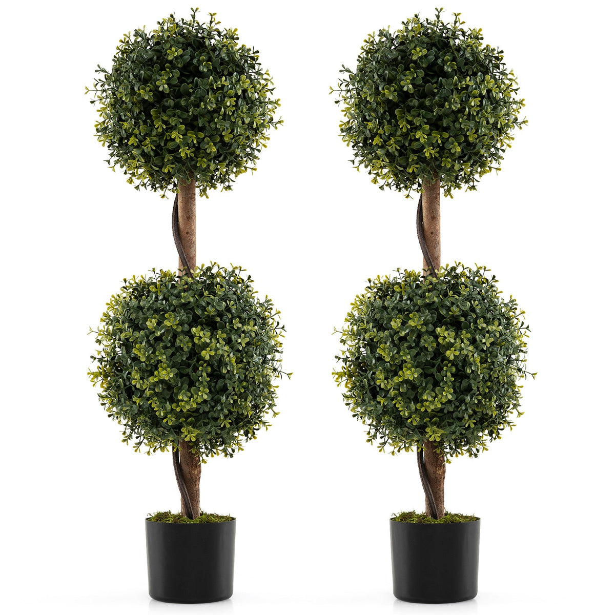 Faux Double-Ball Topiary Trees – Set of 2