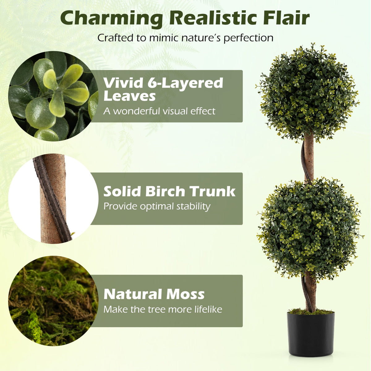 Faux Double-Ball Topiary Trees – Set of 2