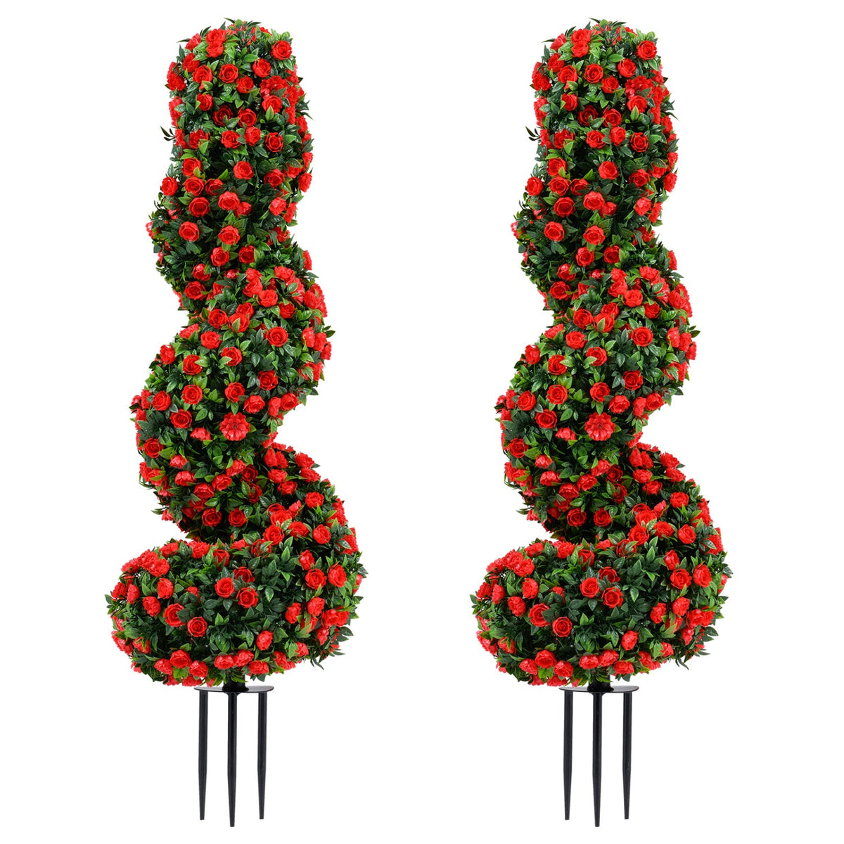 Faux Spiral Topiary Trees, 36" – Set of 2