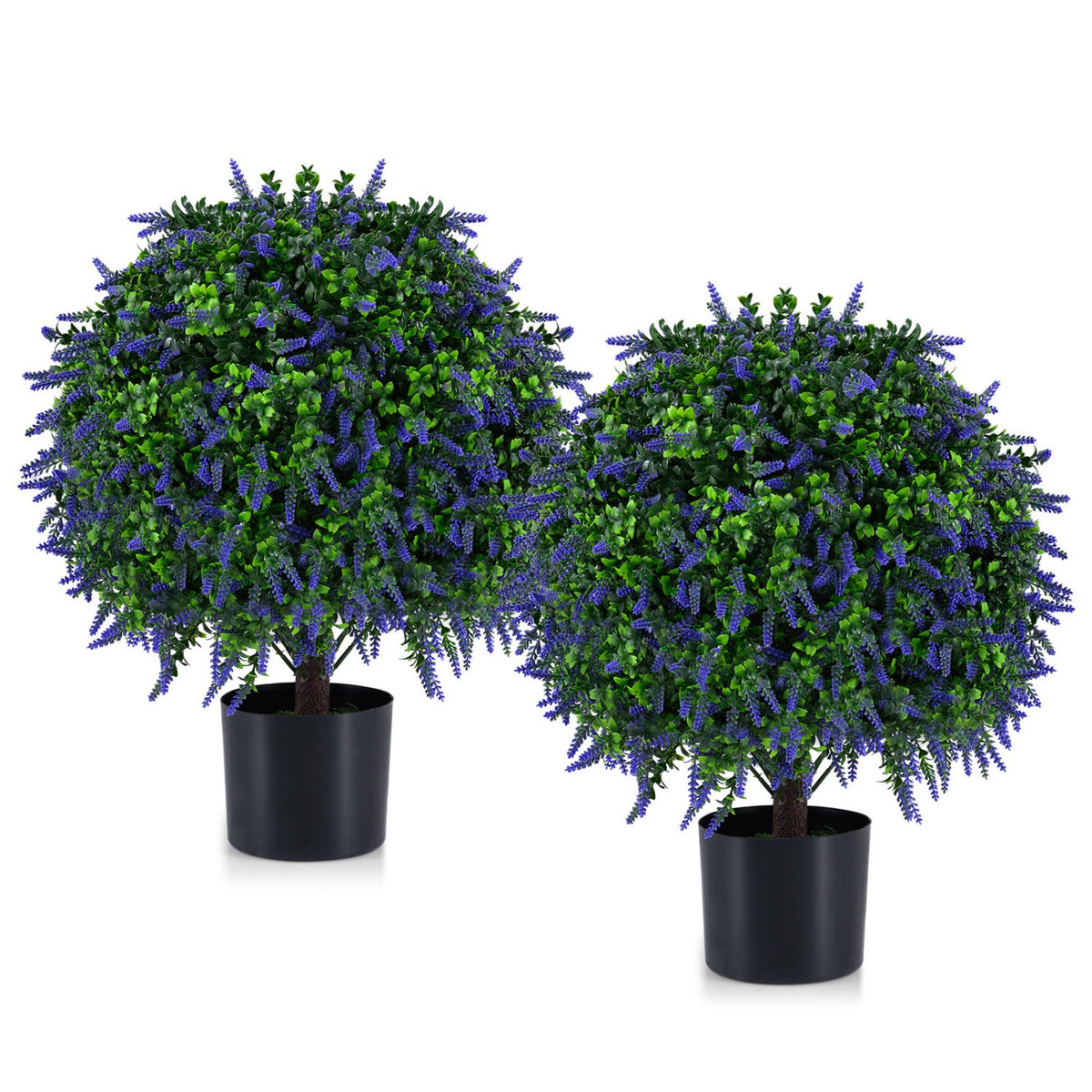 Faux Lavender Topiary Trees, 22" – Set of 2