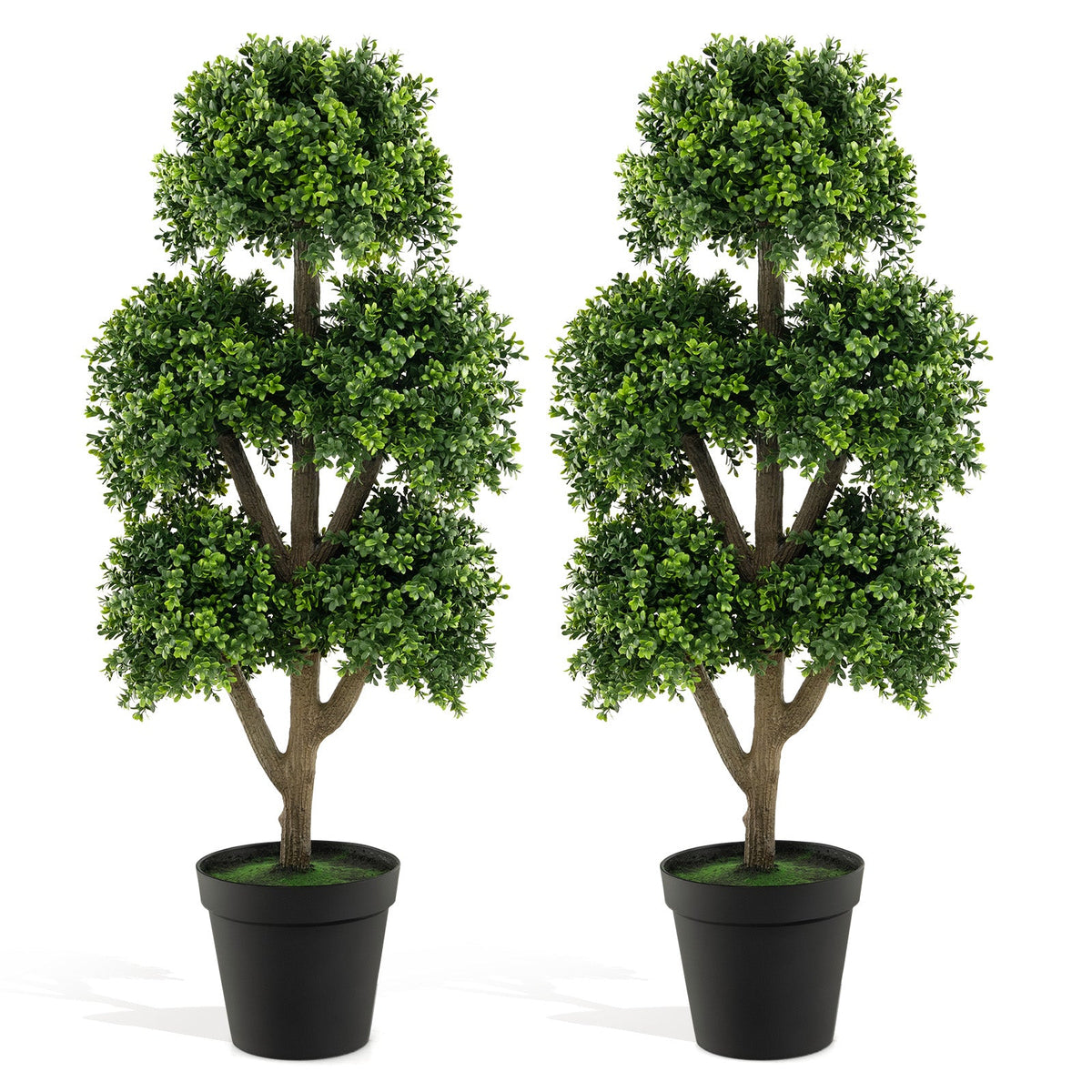 Faux Boxwood Topiary Ball Tree, 45"