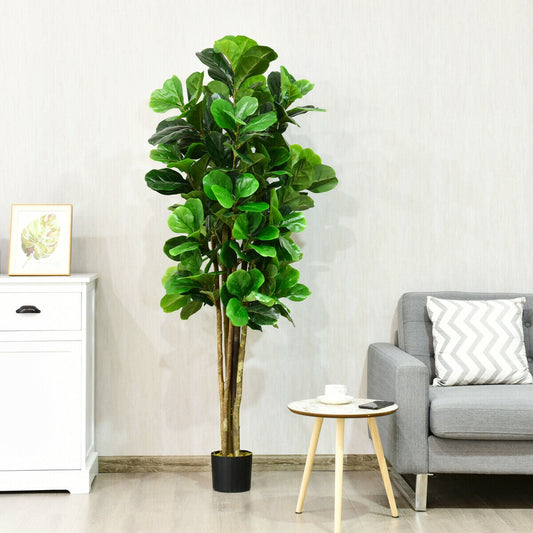 Faux Fiddle Leaf Fig Tree, 6 FT - Potted